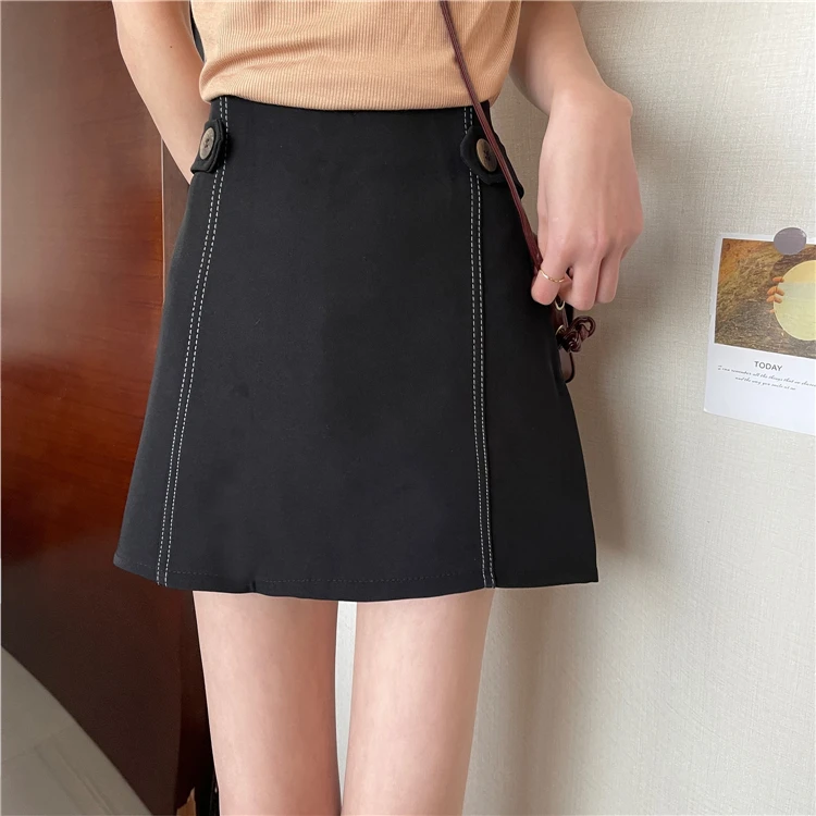Summer Fashion Sexy High Waist Bodycon Short Skirt Korean Style Black A-line skirt Buttoned skirt
Summer Fashion Sexy High Waist Bodycon Short Skirt Korean Style Black A-line skirt Buttoned skirt