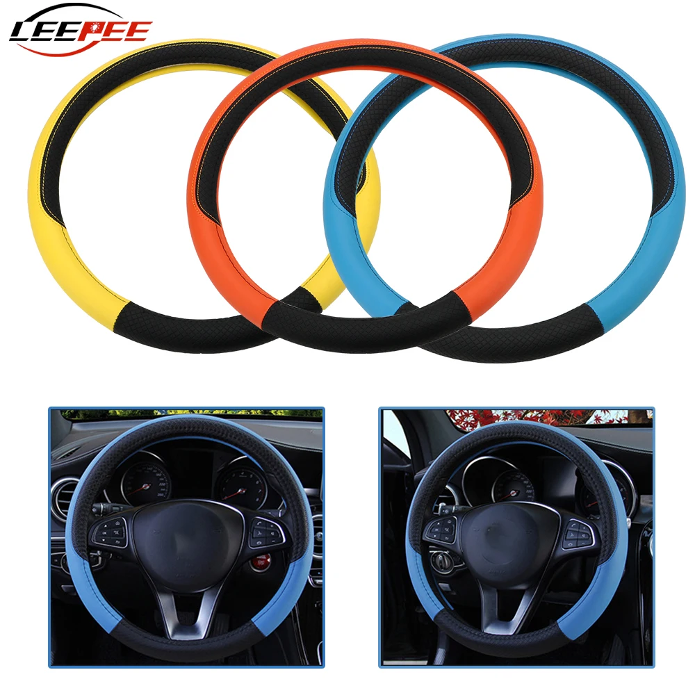 37-38CM Universal Car Steering Wheel Cover Micro Fiber Leather Anti Slip Breathable Auto Accessories Car-styling
37-38CM Universal Car Steering Wheel Cover Micro Fiber Leather Anti Slip Breathable Auto Accessories Car-styling