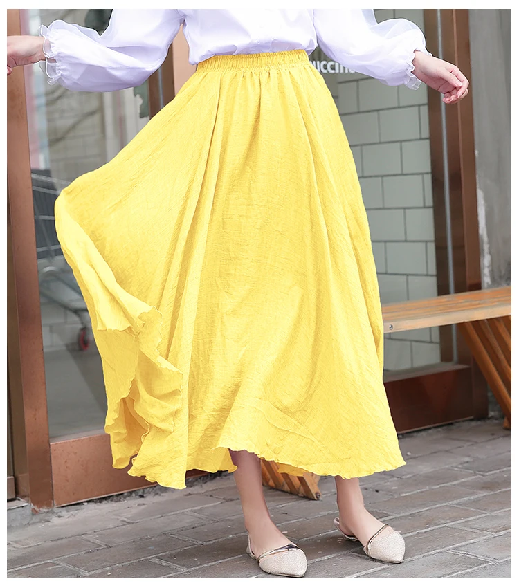 2021 Women Linen Cotton Long Skirts Elastic Waist Pleated Maxi Skirts Beach Boho Vintage Summer Skirts Faldas Saia
2021 Women Linen Cotton Long Skirts Elastic Waist Pleated Maxi Skirts Beach Boho Vintage Summer Skirts Faldas Saia