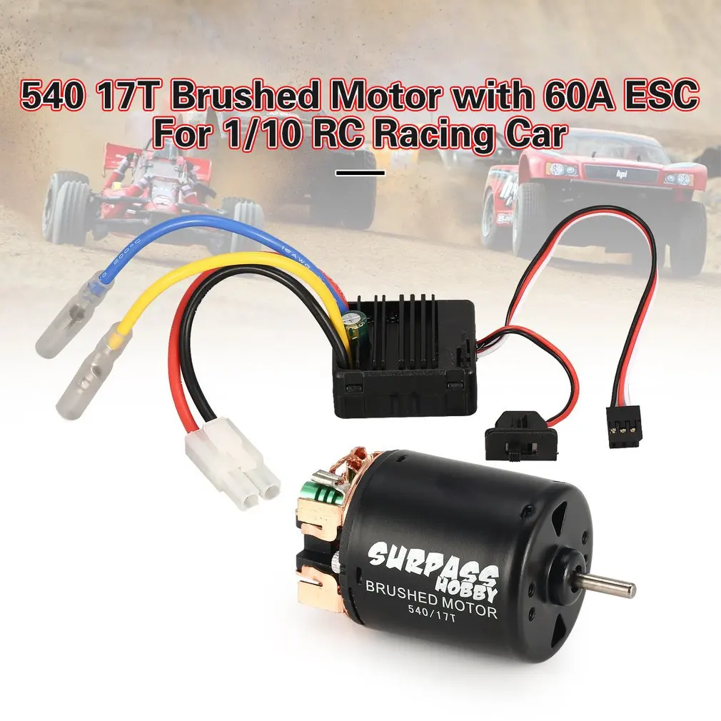 Surpass Hobby 540 17T/27T Brushed Motor 60A ESC With 5V/2A BEC For 1/10 RC Racing Off-road Car Truck Vehicle Part
Surpass Hobby 540 17T/27T Brushed Motor 60A ESC With 5V/2A BEC For 1/10 RC Racing Off-road Car Truck Vehicle Part