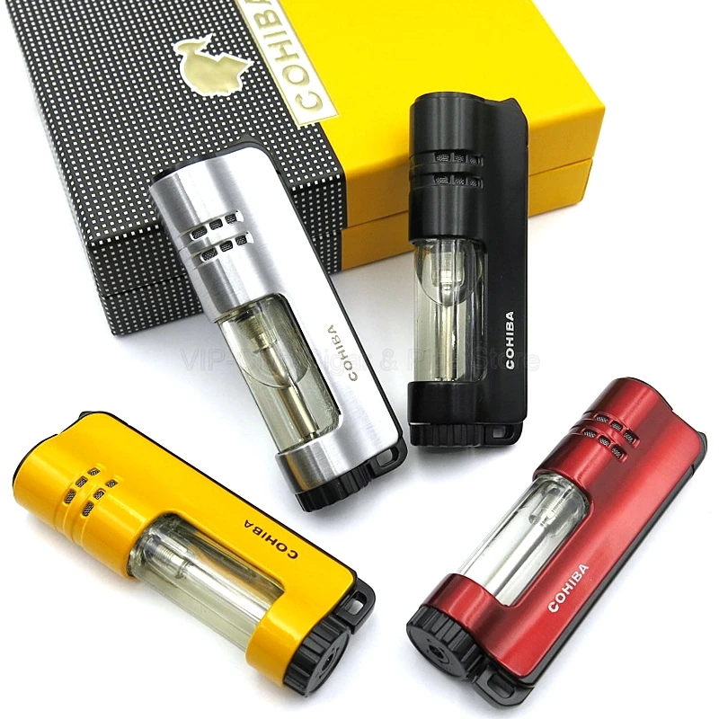 Гаджеты Cohiba металлическая 1 горелка струйное пламя зажигалка для сигар