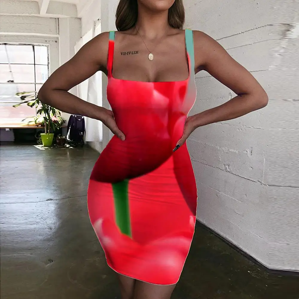Giyu Flowers Dress Women Red Bodycon Dress Romantic Halter Sleeveless Womens Clothing Summer New Korean Style High Quality
Giyu Flowers Dress Women Red Bodycon Dress Romantic Halter Sleeveless Womens Clothing Summer New Korean Style High Quality