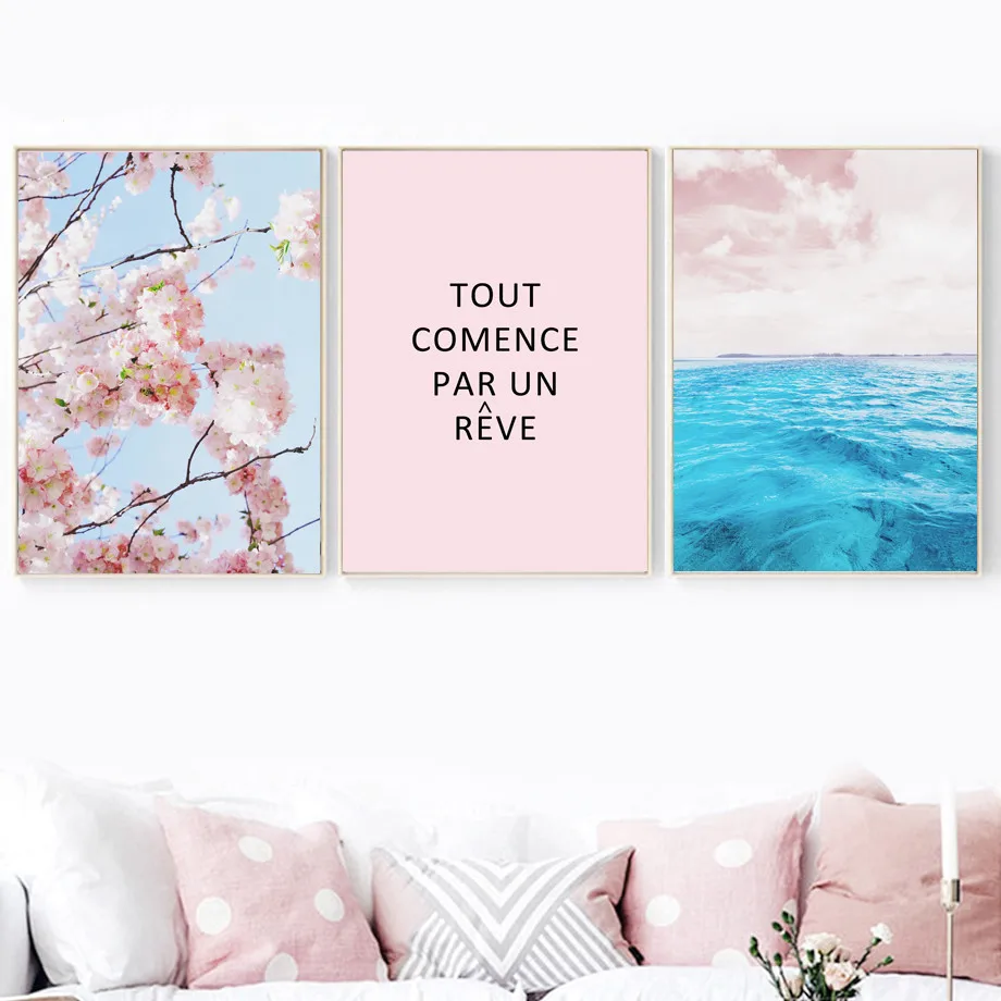 Blue Sea Landscape Leaves Pink Flowers Canvas Painting Nordic Posters And Prints Home Decor Wall Art Pictures For Living Room
Blue Sea Landscape Leaves Pink Flowers Canvas Painting Nordic Posters And Prints Home Decor Wall Art Pictures For Living Room