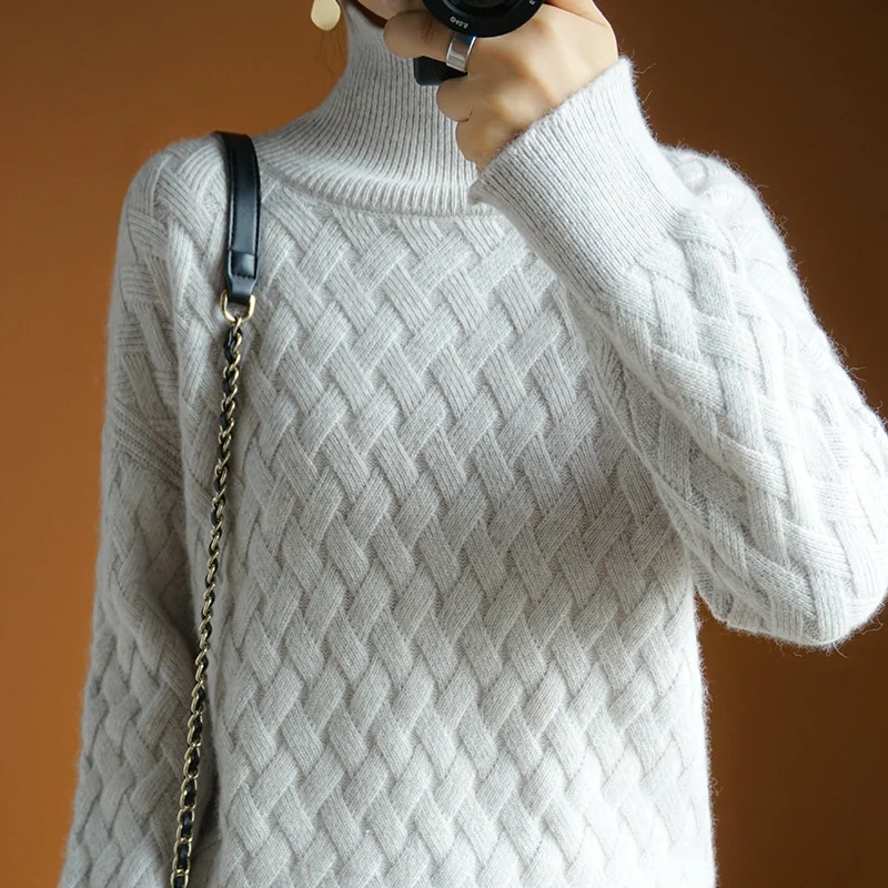 Woolen Sweater Women's Autumn And Winter New Thickened Short High Neck Pullover Sweater Knitted Bottomed Sweater Solid Color Mat 
Woolen Sweater Women's Autumn And Winter New Thickened Short High Neck Pullover Sweater Knitted Bottomed Sweater Solid Color Mat