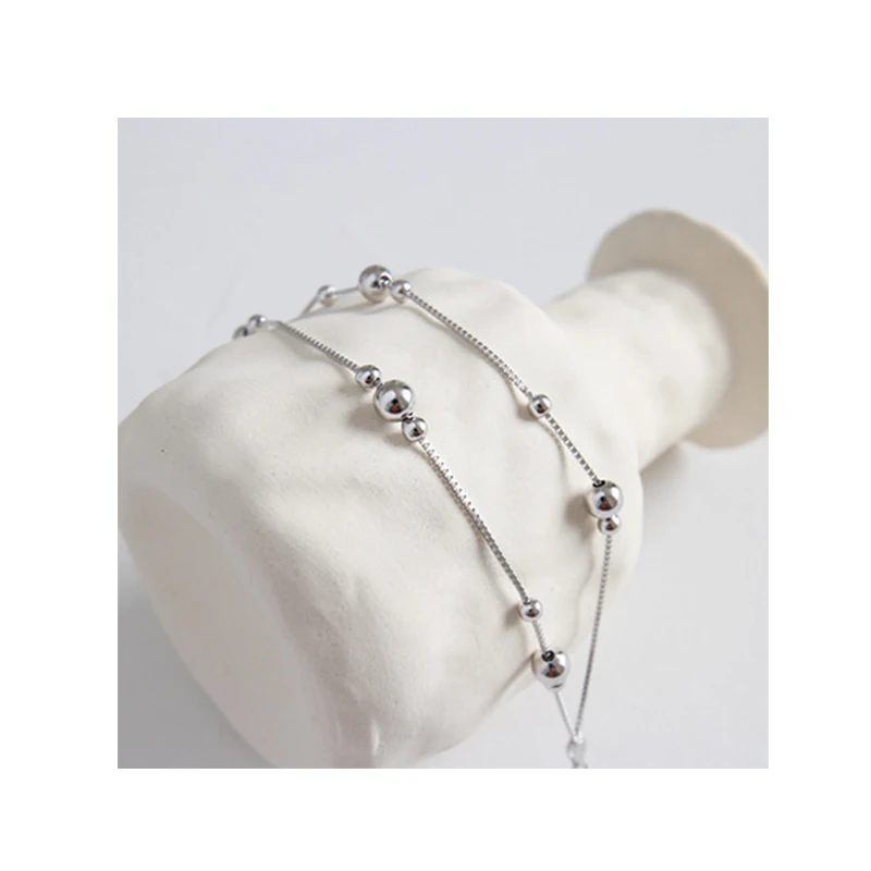 925 Sterling Silver Simple Wild Geometric Ball Round Bead Box Chain Bracelet Chain Ornament Female Silver Jewelry
925 Sterling Silver Simple Wild Geometric Ball Round Bead Box Chain Bracelet Chain Ornament Female Silver Jewelry