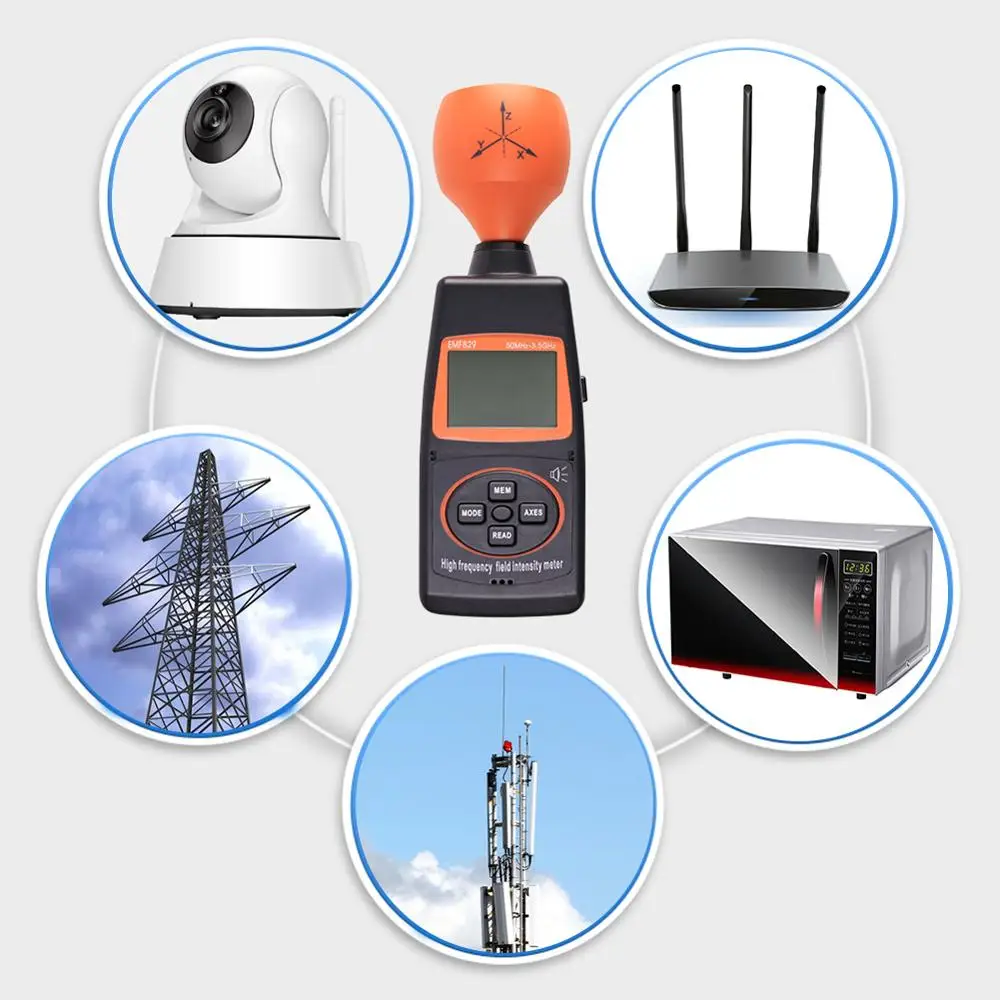EMF829 Geiger Counter Radiation Detector, Radiation Detector, High Accuracy Electromagnetic Radiation Detector, 50MHz to 3.5GHz
EMF829 Geiger Counter Radiation Detector, Radiation Detector, High Accuracy Electromagnetic Radiation Detector, 50MHz to 3.5GHz