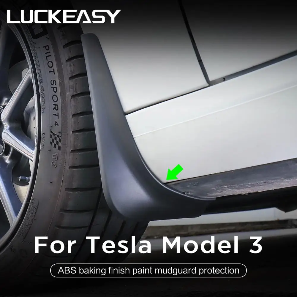 Брызговики для Tesla model3 Model 3 Y 2017-2021 аксессуары брызговики крыло матовый черный из