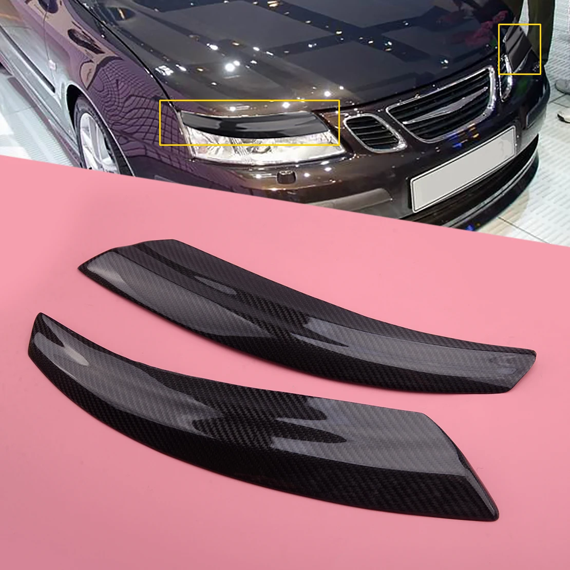Black 1 Pair Carbon Fiber Headlight Eyebrow Eyelid Cover Trim Fit for Saab 9-3 2002 2003 2004 2005 2006
Black 1 Pair Carbon Fiber Headlight Eyebrow Eyelid Cover Trim Fit for Saab 9-3 2002 2003 2004 2005 2006