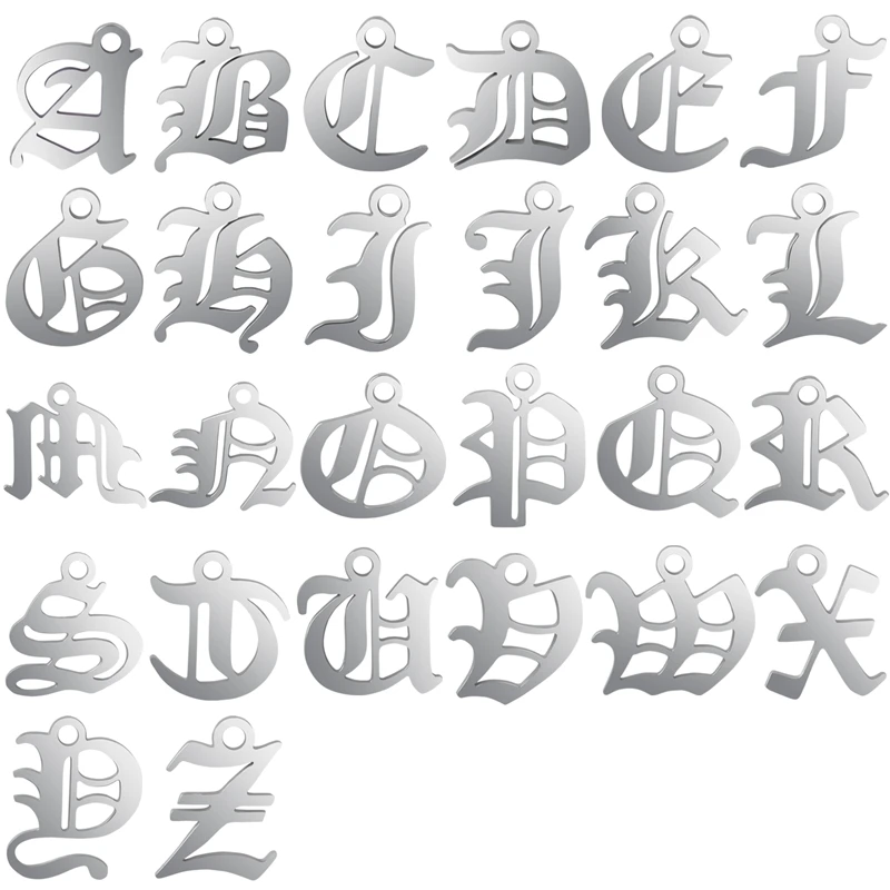 10pcs/lot Initial Stainless Steel Pendant Charms For Jewelry Making Supplies Old English Handmade Necklace Bracelets Accessories
10pcs/lot Initial Stainless Steel Pendant Charms For Jewelry Making Supplies Old English Handmade Necklace Bracelets Accessories