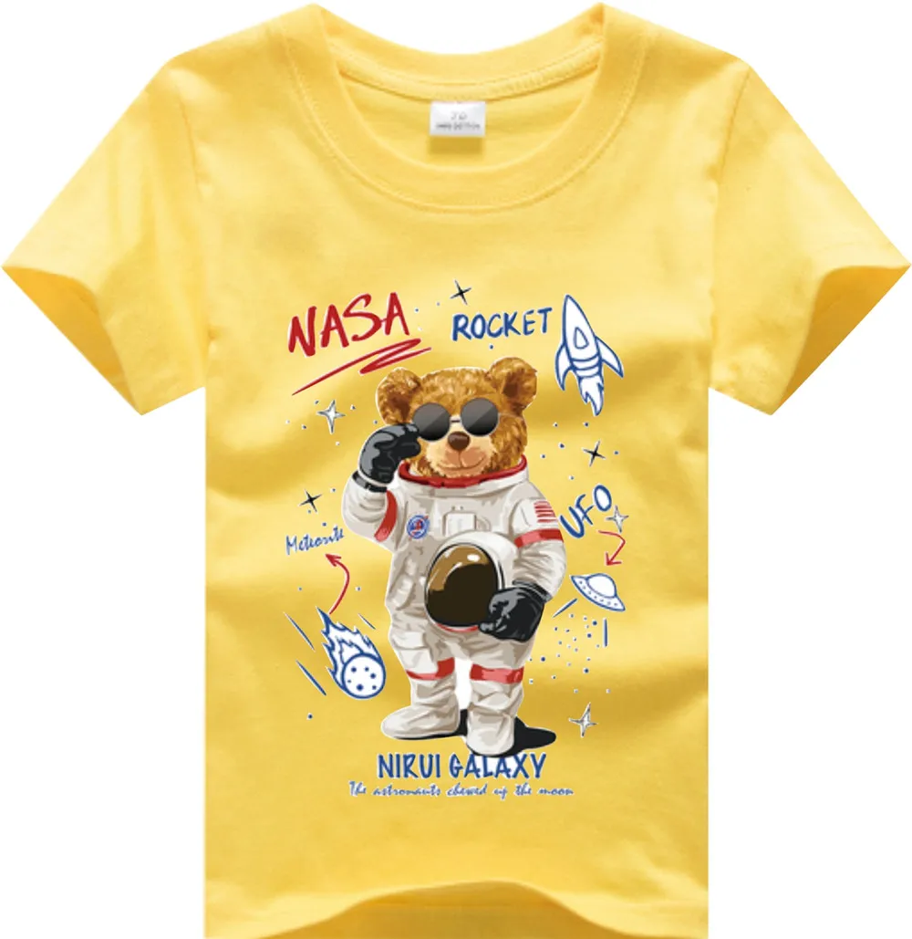 Tops for girls astronaut bear print 100% Cotton Short Sleeve Summer wear 1 2 3 4 5 6 7 8 9 10 11 12T pour enfants garon
Tops for girls astronaut bear print 100% Cotton Short Sleeve Summer wear 1 2 3 4 5 6 7 8 9 10 11 12T pour enfants garon