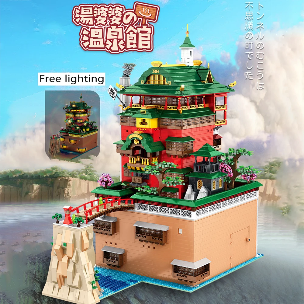 MOC City Street View Oil House Soup Hot Springs Hall Hotel Model Bricks DIY Creative Anime Scene Building Blocks Toys Kids Gifts
MOC City Street View Oil House Soup Hot Springs Hall Hotel Model Bricks DIY Creative Anime Scene Building Blocks Toys Kids Gifts