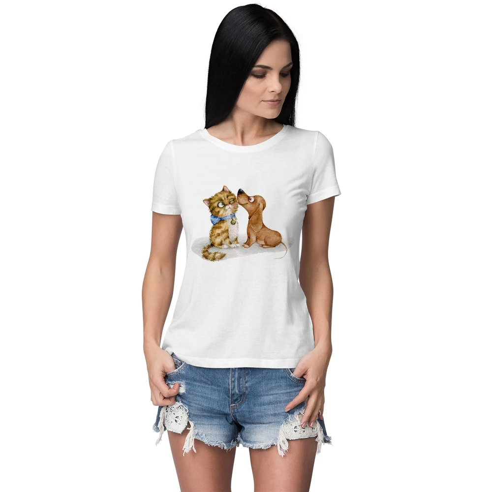 Cartoon Aesthetic Printed Young Girls Clothing Personalized Women Modern Branded Tee Minimalism Cat and Dog Style Tshirt
Cartoon Aesthetic Printed Young Girls Clothing Personalized Women Modern Branded Tee Minimalism Cat and Dog Style Tshirt