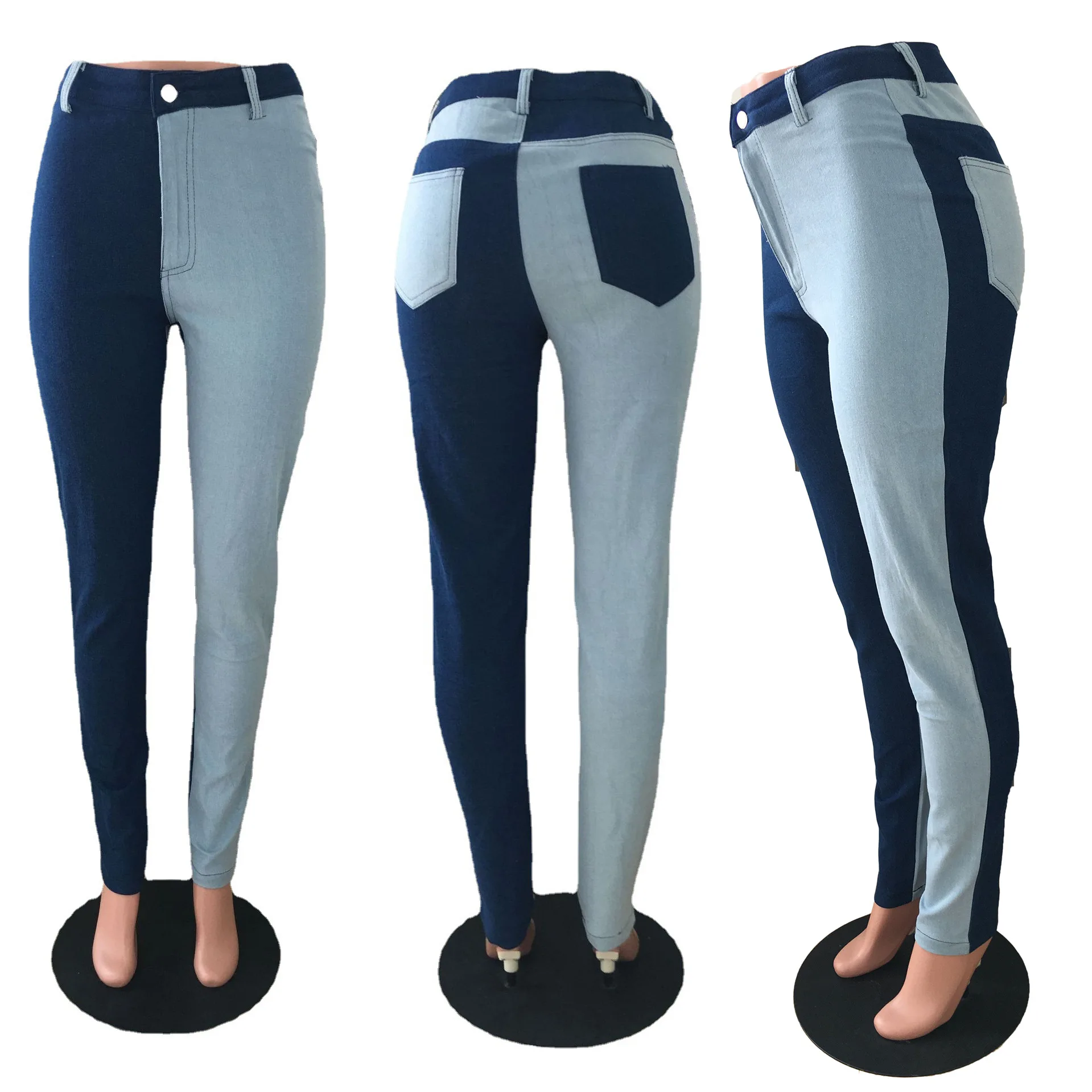 Women's Brand Jeans Stitching And Color Matching High Elastic Jeans High Street And Office Ladies Pencil Pants
Women's Brand Jeans Stitching And Color Matching High Elastic Jeans High Street And Office Ladies Pencil Pants