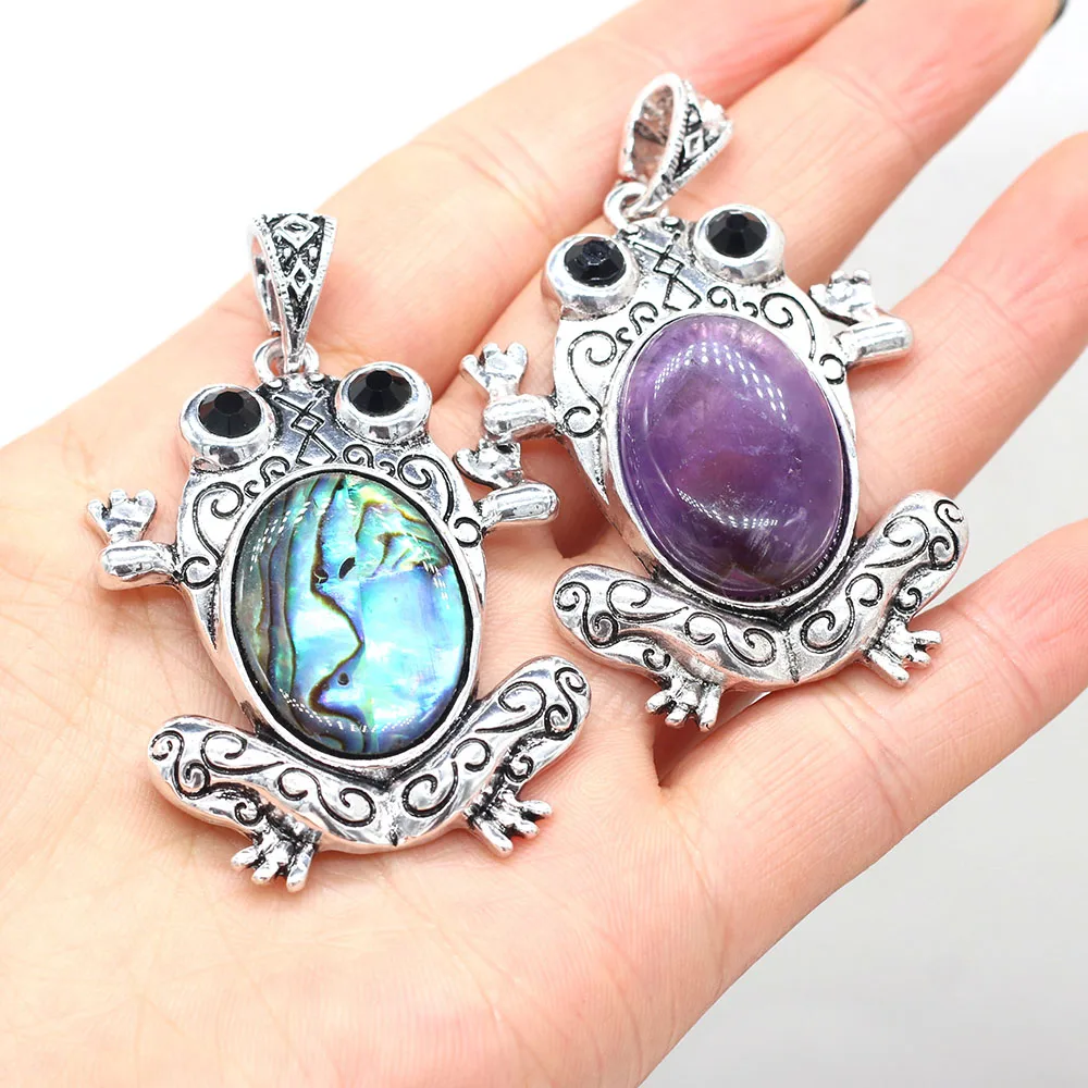 Natural Stone Alloy Pendant Frog-shaped Inlaid Gem Handmade DIY Retro Trend Necklace Sweater Chain Jewelry Accessories Making 
Natural Stone Alloy Pendant Frog-shaped Inlaid Gem Handmade DIY Retro Trend Necklace Sweater Chain Jewelry Accessories Making