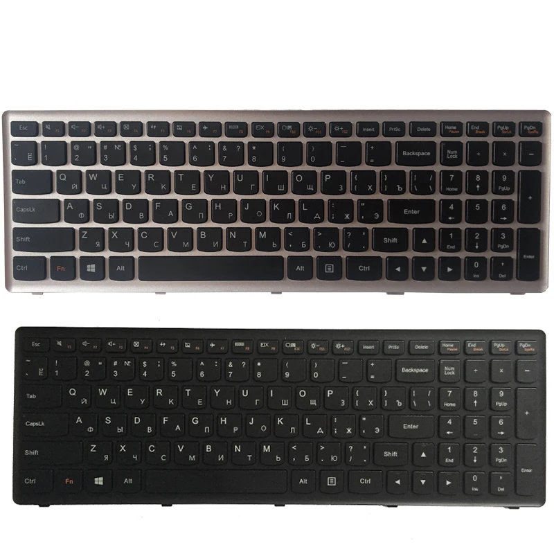 Новая русская клавиатура для ноутбука Lenovo Ideapad Z500 Z500A Z500G P500 RU черная/серебристая