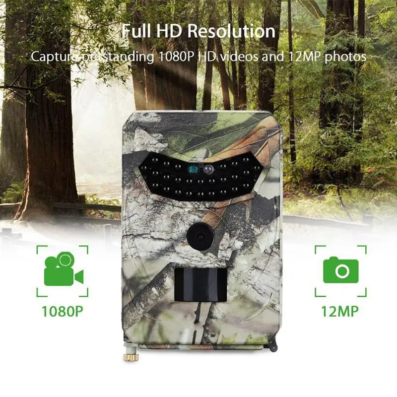 Outdoor Hunting Camera 12MP Wild Animal Detector Trail Camera HD Waterproof Monitoring Infrared Heat Sensing Night Vision
Outdoor Hunting Camera 12MP Wild Animal Detector Trail Camera HD Waterproof Monitoring Infrared Heat Sensing Night Vision