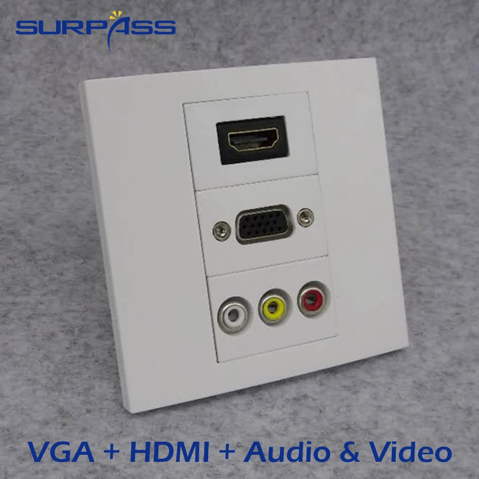 

HD-MI Audio and Video VGA Panel Standard 86 Type Audio HDMI High Definition 4K Wall Face PA System Multimedia Panel Socket