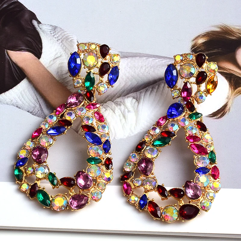 Classic Colorful Crystal Water Drop Earrings High-Quality Fashion Metal Jewelry Accessories For Women Wholesale
Classic Colorful Crystal Water Drop Earrings High-Quality Fashion Metal Jewelry Accessories For Women Wholesale