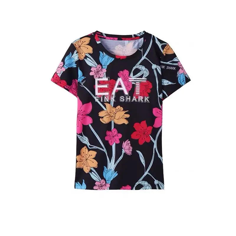 Summer short sleeve women's 2020 new fashion print slim T-shirt bottom coat women's summer wear
Summer short sleeve women's 2020 new fashion print slim T-shirt bottom coat women's summer wear