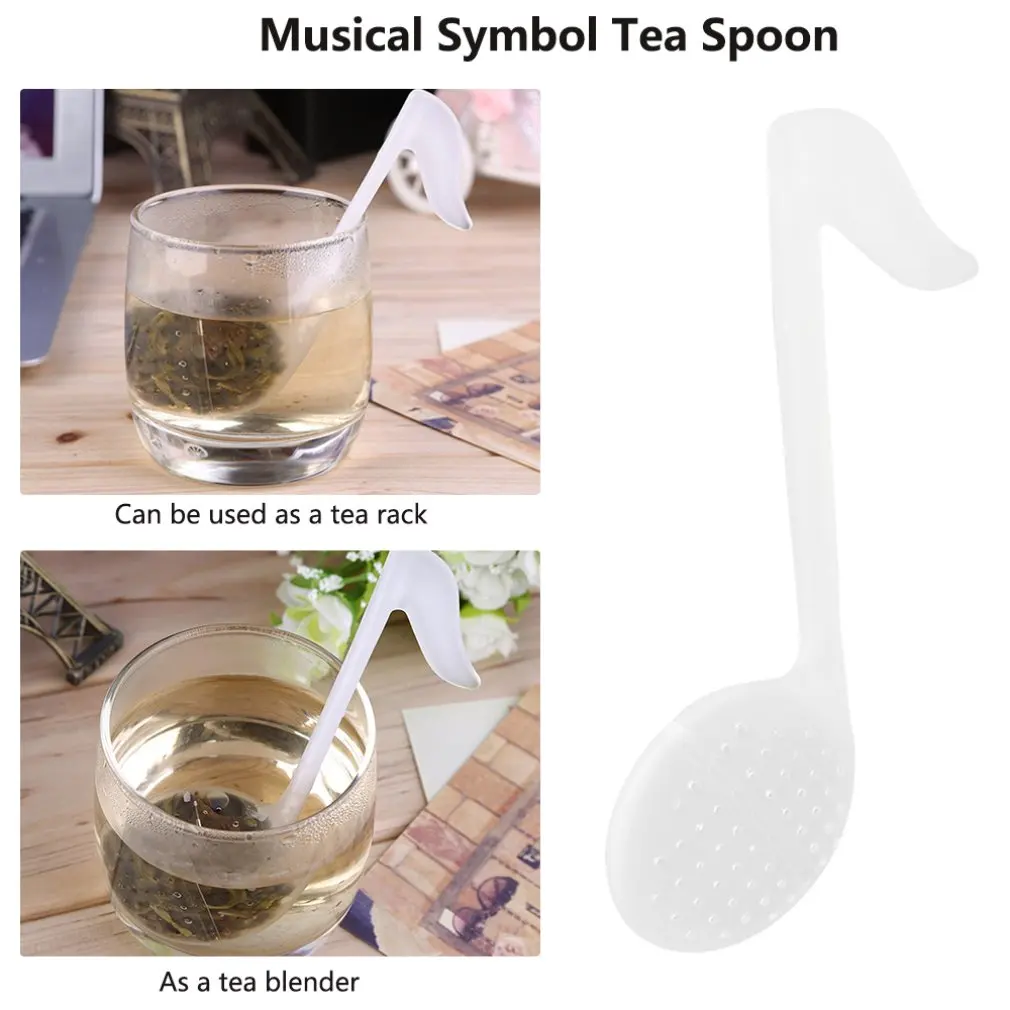 

2PCS Teaspoon Infuser Filter Creative Music Note Fashion Convenience Tea leaf Strainer Teaspoon Infuser Modern Design Plastic