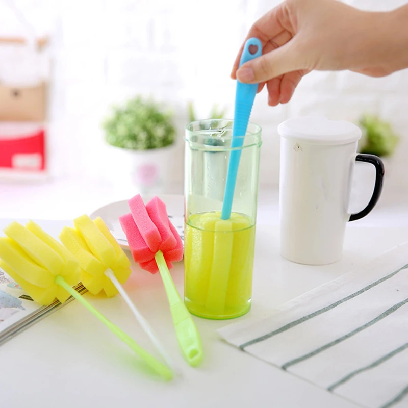 2 PCS Long Handle Sponge Cup Brush Removable Glass Bottle Cleaning Brushes Dishwashing Pan Tools Household Kitchen Accessories
2 PCS Long Handle Sponge Cup Brush Removable Glass Bottle Cleaning Brushes Dishwashing Pan Tools Household Kitchen Accessories