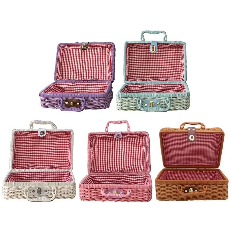 Vintage Tote Storage Case Portable Handmade Rattan Woven Box for Makeup Travel Picnic Luggage Basket Holder Suitcase Sundries
Vintage Tote Storage Case Portable Handmade Rattan Woven Box for Makeup Travel Picnic Luggage Basket Holder Suitcase Sundries