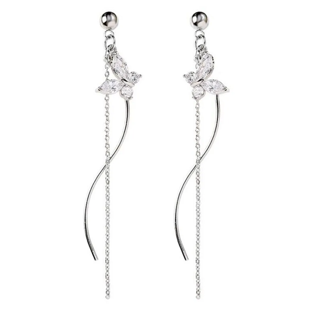 New Exquisite Zircon Bowknot Simple Earrings Female Long Tassel Net Red Super Fairy Charm Jewelry Valentine's Day Gift Wholesale 
New Exquisite Zircon Bowknot Simple Earrings Female Long Tassel Net Red Super Fairy Charm Jewelry Valentine's Day Gift Wholesale