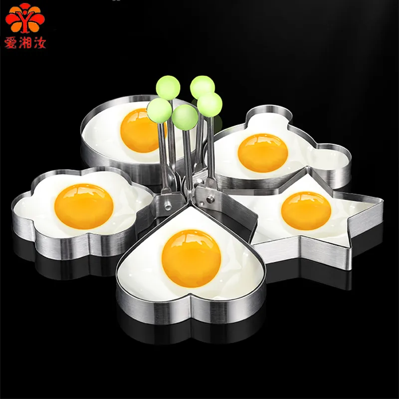 Stainless Steel Creative Omelette Model 5-Piece Set of Poached Egg Grinder Round/Heart/Cartoon/Pentagon/Plum Blossom Shape DIY
Stainless Steel Creative Omelette Model 5-Piece Set of Poached Egg Grinder Round/Heart/Cartoon/Pentagon/Plum Blossom Shape DIY