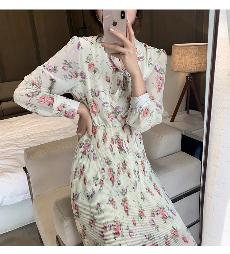 Hebe&Eos Korean Fashion Women Floral Print Pleated Dress Elegant Chiffon Dresses Long Sleeve Scarf Collar Midi Dress Vestidos
Hebe&Eos Korean Fashion Women Floral Print Pleated Dress Elegant Chiffon Dresses Long Sleeve Scarf Collar Midi Dress Vestidos