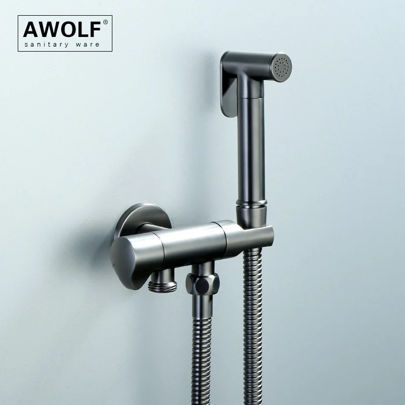 Solid Brass Brushed Gun Grey Handheld Toilet Bidet Sprayer Shattaf Douche Kit Dual Handle valve Sprayer Shower Set AP2329
Solid Brass Brushed Gun Grey Handheld Toilet Bidet Sprayer Shattaf Douche Kit Dual Handle valve Sprayer Shower Set AP2329