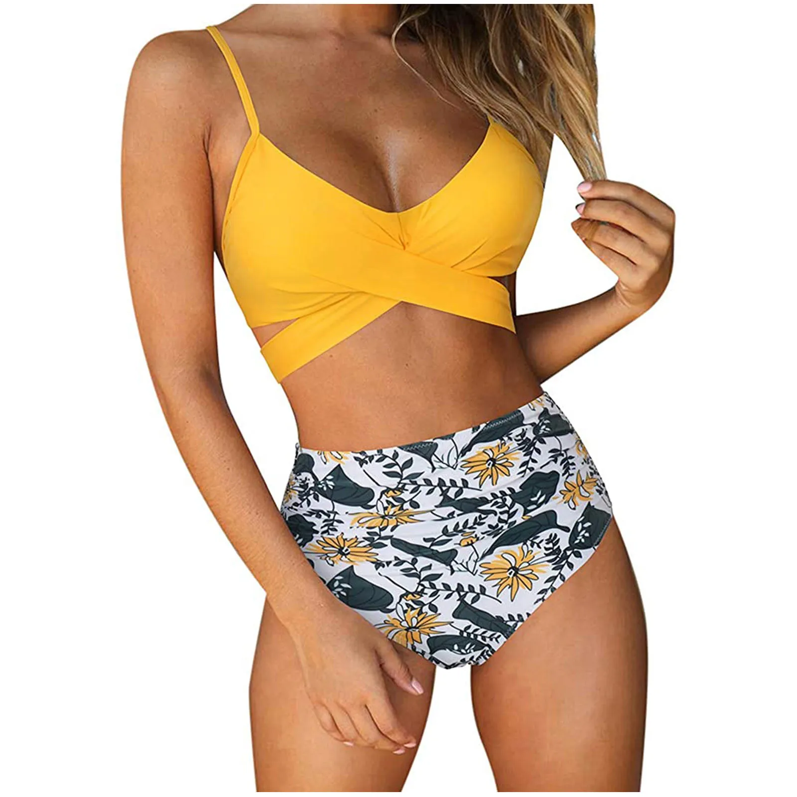 Ladies Sexy Solid Color Printed Bikini Summer Swimming Printed Split Bikini Swimsuit Lace-up Swimwear купальник женский Q6
Ladies Sexy Solid Color Printed Bikini Summer Swimming Printed Split Bikini Swimsuit Lace-up Swimwear купальник женский Q6