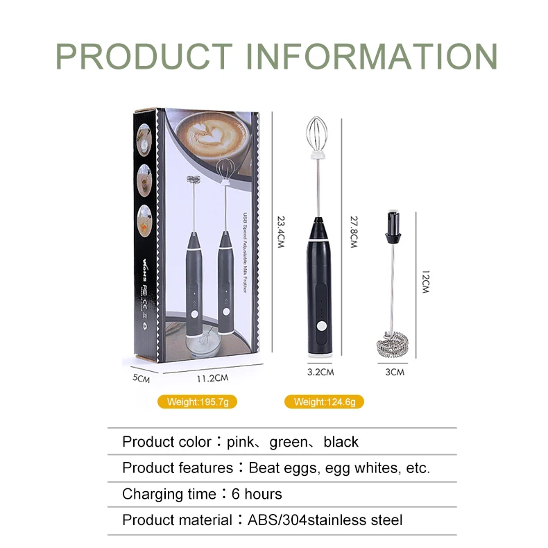 Hand Mixer Electric Milk Foamer USB Rechargeable Portable Blender Milk Frother Handheld Machine Egg Mixer Tools Whisker
Hand Mixer Electric Milk Foamer USB Rechargeable Portable Blender Milk Frother Handheld Machine Egg Mixer Tools Whisker