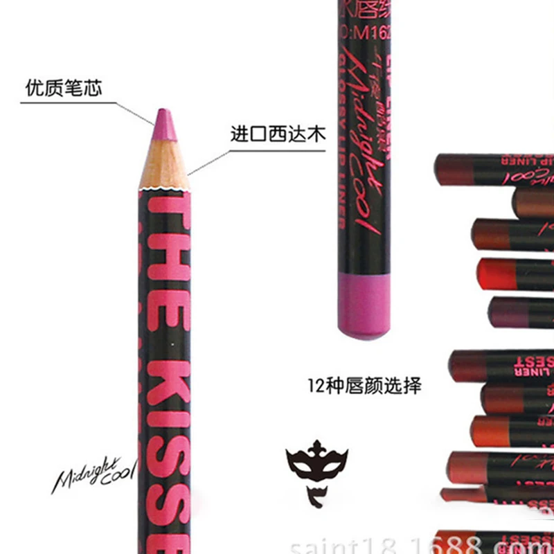 Lip Liner Cool Black Imported Cedar Wood Stick Lipline Pen Plant Refill Waterproof Lipstick Pencil 12 Color Lips Profiler Pen
Lip Liner Cool Black Imported Cedar Wood Stick Lipline Pen Plant Refill Waterproof Lipstick Pencil 12 Color Lips Profiler Pen
