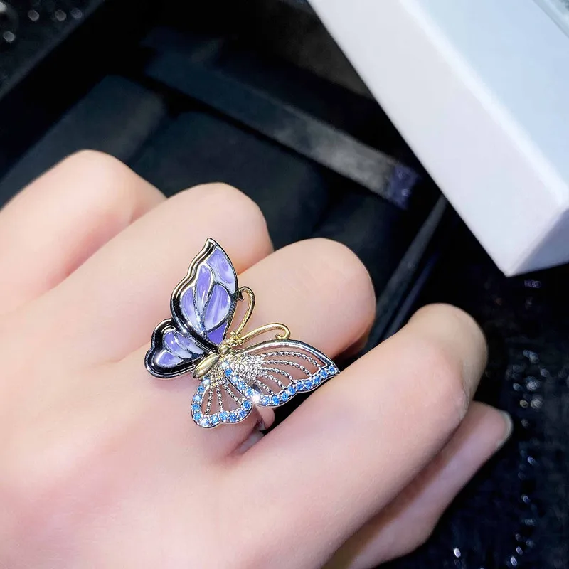 New Fashion Elegant Hollow Carved Colorful Butterfly Rings for Women Sweet Jewelry Gifts
New Fashion Elegant Hollow Carved Colorful Butterfly Rings for Women Sweet Jewelry Gifts
