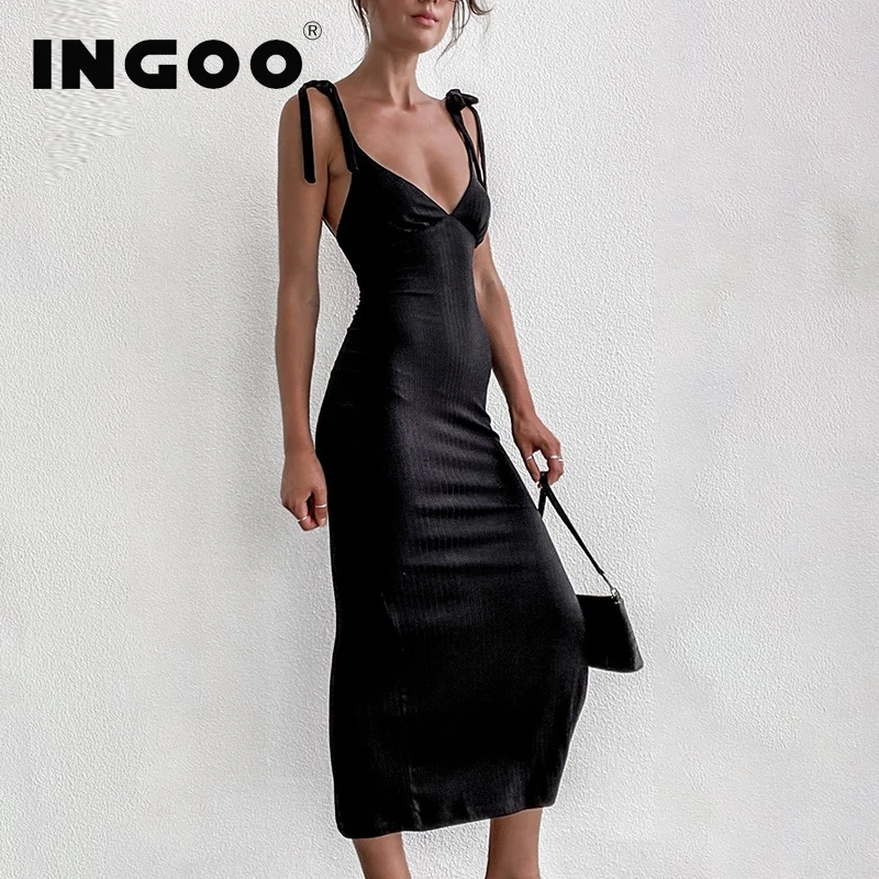 INGOO 2021 Summer Hem Open Fork Dress Side Split Elegant Party Dresses Women V Neck Sleeveless Backless Asymmetrical Strap Dress
INGOO 2021 Summer Hem Open Fork Dress Side Split Elegant Party Dresses Women V Neck Sleeveless Backless Asymmetrical Strap Dress