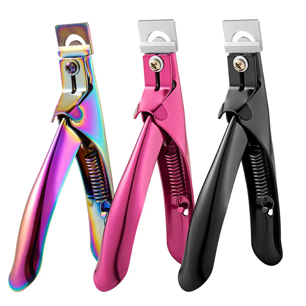 Stainless Steel Nail Clipper U-Shaped False Tips Edge Cutters Colorful Manicure Tools Art | Красота и здоровье