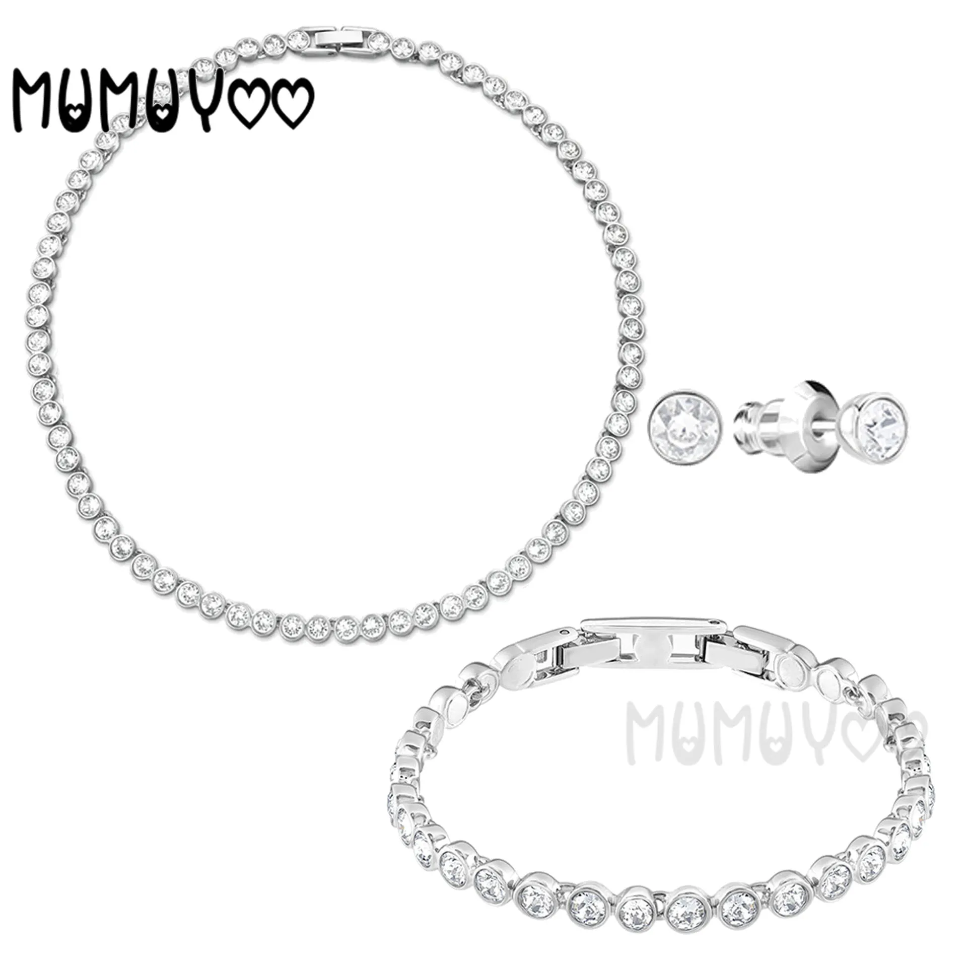 2020 Fashion Jewelry SWA New TENNIS SET White Gold Charming Round Decoration Women's All-match Romantic Luxury Jewelry Gift 
2020 Fashion Jewelry SWA New TENNIS SET White Gold Charming Round Decoration Women's All-match Romantic Luxury Jewelry Gift