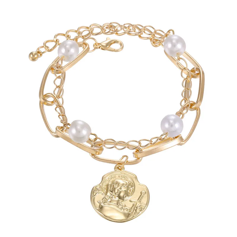 Creative Retro Imitation Pearl Double-Layer Chain Bracelet for Women Simple Geometric Crystal Material Light Luxury Fine Jewelry
Creative Retro Imitation Pearl Double-Layer Chain Bracelet for Women Simple Geometric Crystal Material Light Luxury Fine Jewelry