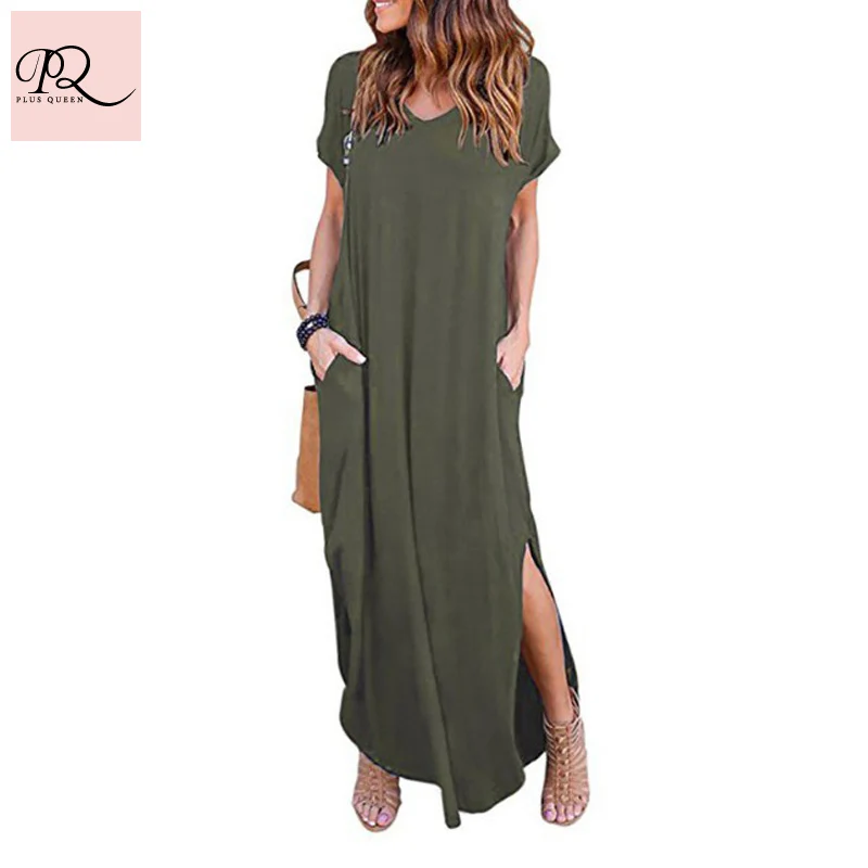 Plus Size Women Dress Crew Neck Casual Stitching Short Sleeve Pocket Dress Maxi Dress For Women 2021 New Casual Loose Long
Plus Size Women Dress Crew Neck Casual Stitching Short Sleeve Pocket Dress Maxi Dress For Women 2021 New Casual Loose Long