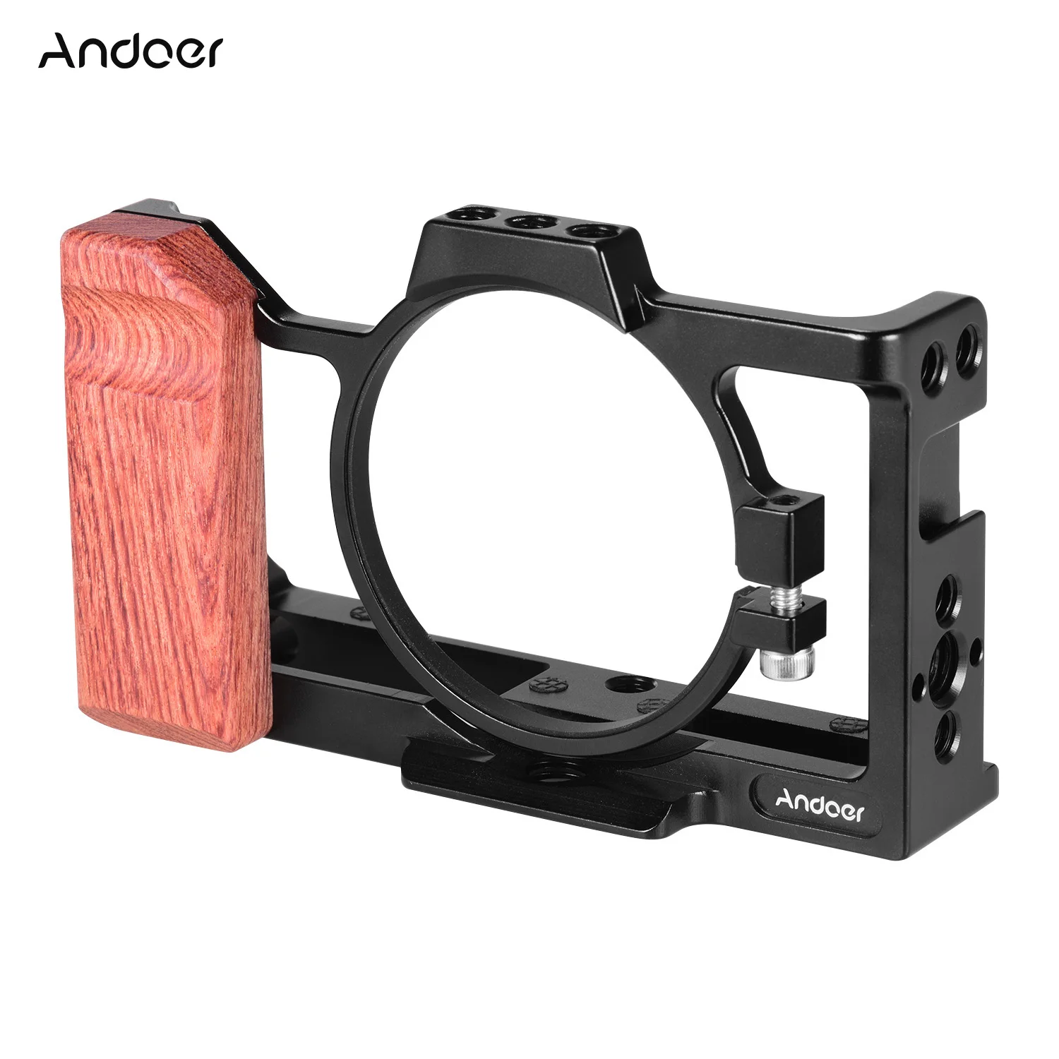 Andoer vlog Camera Cage Compatible with Sony ZV1 Camera with Wooden Handle Grip Cold Shoe for Mounting Microphone LED Light 
Andoer vlog Camera Cage Compatible with Sony ZV1 Camera with Wooden Handle Grip Cold Shoe for Mounting Microphone LED Light