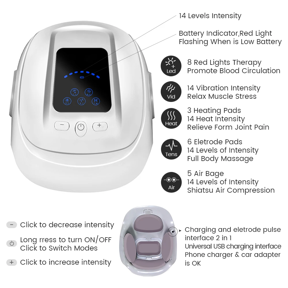 Portable Rechargeable Knee Massage EMS Pulse 3D Cyclic Infrared Hot Compres Leg Joint Massage Airbag Vibration Relief Massage
Portable Rechargeable Knee Massage EMS Pulse 3D Cyclic Infrared Hot Compres Leg Joint Massage Airbag Vibration Relief Massage