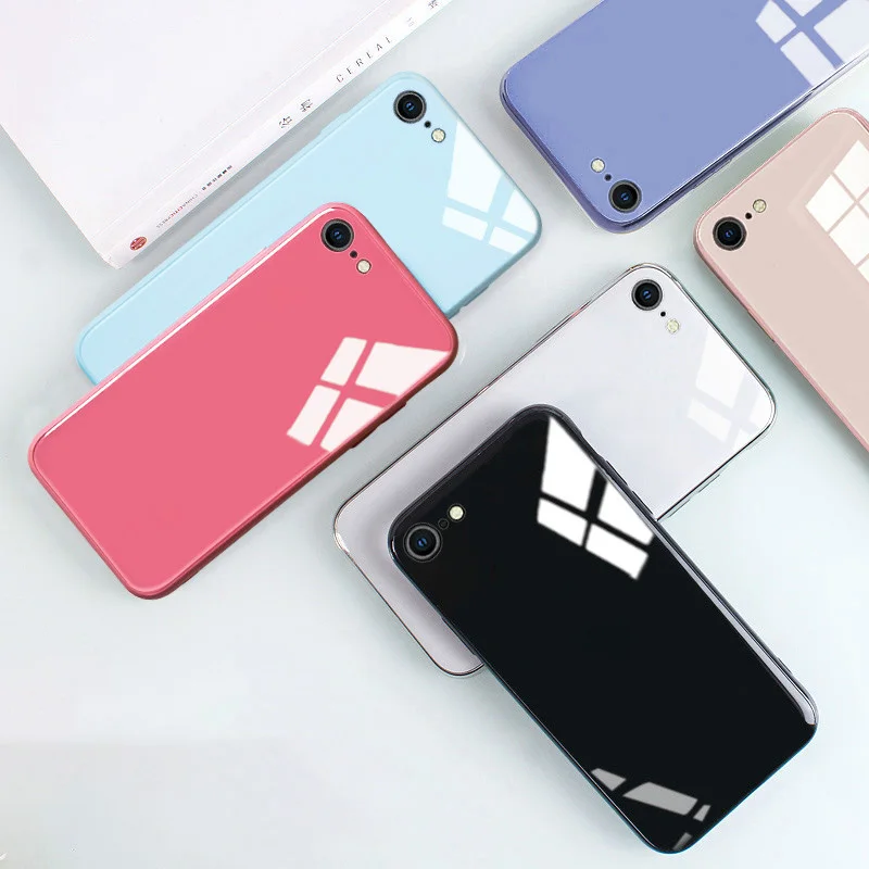 Tempered Glass Phone Case For iPhone 11 12 Pro XS Max X XR SE2 2020 7 8 6 6s Plus Scratch-Resistant Colorful Back Cover
Tempered Glass Phone Case For iPhone 11 12 Pro XS Max X XR SE2 2020 7 8 6 6s Plus Scratch-Resistant Colorful Back Cover