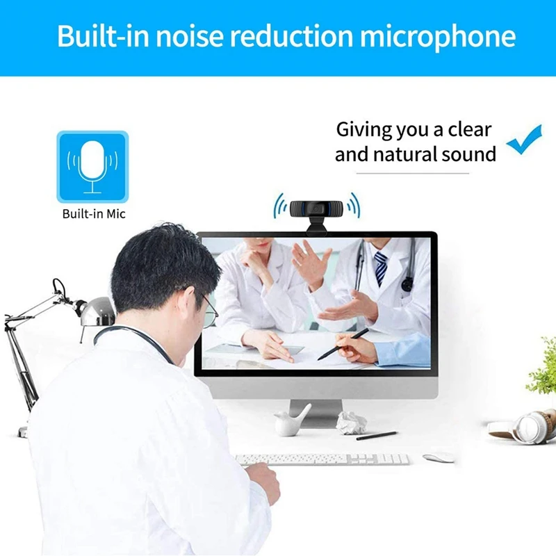 1080P HD Webcam USB 2.0 Web Camera Cam with Microphone for Skype Android TV Computer PC Laptops
1080P HD Webcam USB 2.0 Web Camera Cam with Microphone for Skype Android TV Computer PC Laptops