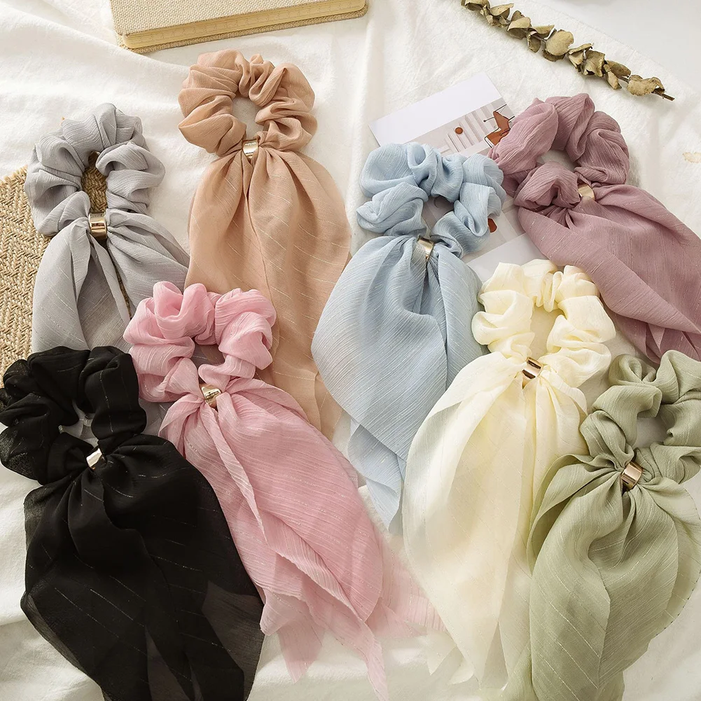 Double Layer Bow Chiffon Long Ribbon Bands Scrunchie Women Girls Hair Scarf Solid Buckle Elastic Rubber Bands Hair Accessories
Double Layer Bow Chiffon Long Ribbon Bands Scrunchie Women Girls Hair Scarf Solid Buckle Elastic Rubber Bands Hair Accessories