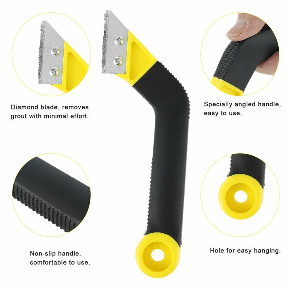 

Tungsten Carbide Remover Knif Blade Angled Grout Scraping Rake Tool For Tile Cleaning Window Wall Floor Seam Cleaner Scraper