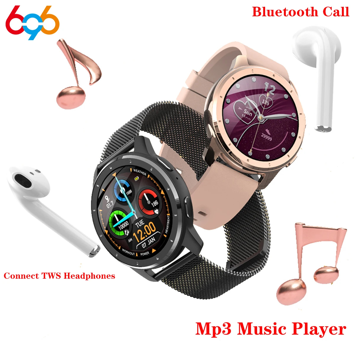 MX11 Smart Watch Women MP3 Music Play Earphone Bluetooth Call Waterproof Message Heart Rate Sport Blood Preasure SmartWatch Men
MX11 Smart Watch Women MP3 Music Play Earphone Bluetooth Call Waterproof Message Heart Rate Sport Blood Preasure SmartWatch Men