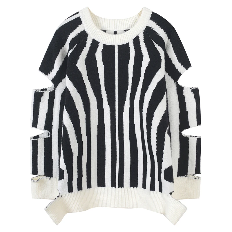 Casual Contrast Color Knitted Sweater Pullovers Women Long Sleeve Top Autumn Striped Sweater Jumper Ladies Winter Pull Femme 
Casual Contrast Color Knitted Sweater Pullovers Women Long Sleeve Top Autumn Striped Sweater Jumper Ladies Winter Pull Femme