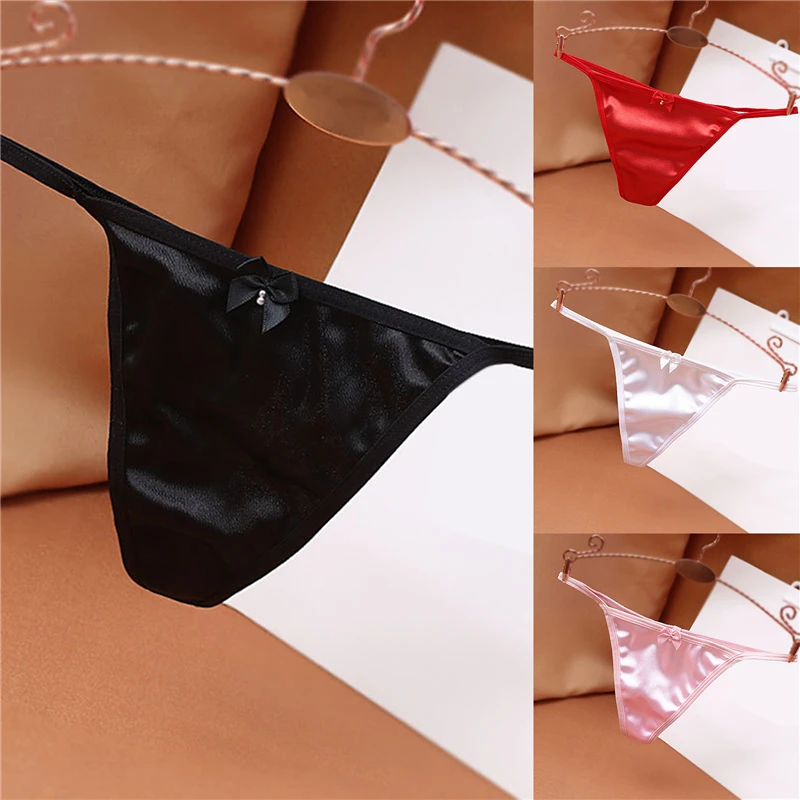 Luxury Satin Women Thongs T-Backs Sexy Large Size Elastic Underwear Briefs Low Waist Bow G-string Ladies Panties Lingeries
Luxury Satin Women Thongs T-Backs Sexy Large Size Elastic Underwear Briefs Low Waist Bow G-string Ladies Panties Lingeries
