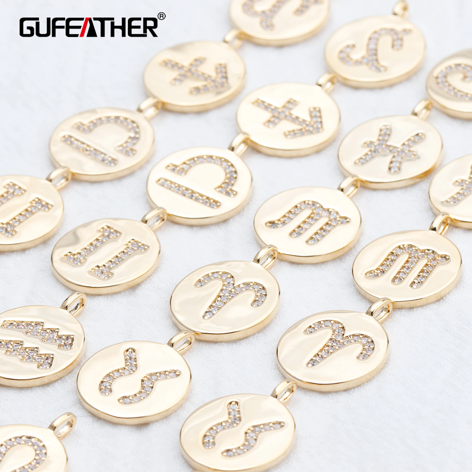 Набор для изготовления ювелирных изделий GUFEATHER, набор из 6 шт./лот позолоченных подвесок с фианитами, 18 К, 0,3 микрон, M816
Набор для изготовления ювелирных изделий GUFEATHER, набор из 6 шт./лот позолоченных подвесок с фианитами, 18 К, 0,3 микрон, M816