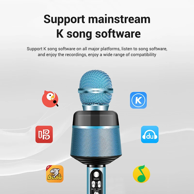 Bluetooth Condenser Microphone Wireless Handheld Karaoke Microphone Speaker Smart Noise Reduction SGA998
Bluetooth Condenser Microphone Wireless Handheld Karaoke Microphone Speaker Smart Noise Reduction SGA998